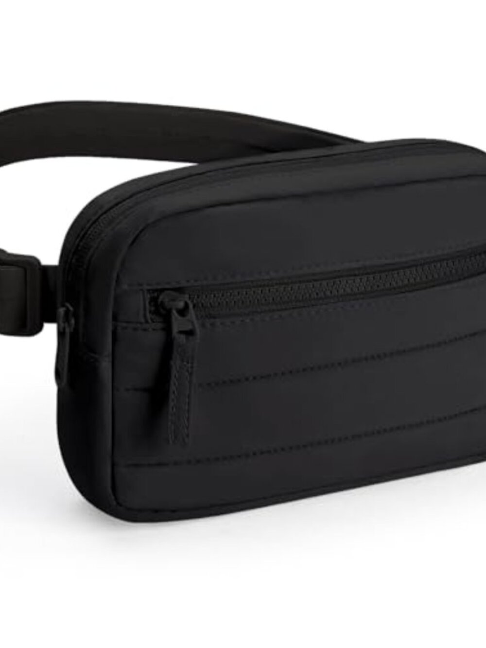 Quilted Puffy Nylon Waist Pack Crossbody Bag Multiple Pockets Travel
